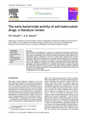The Early Bactericidal Activity of Anti-Tuberculosis Drugs: a Literature Review