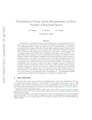 Presentations of Groups Acting Discontinuously on Direct Products of Hyperbolic Spaces