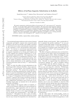 Effects of In-Plane Impurity Substitution in Sr2ruo4