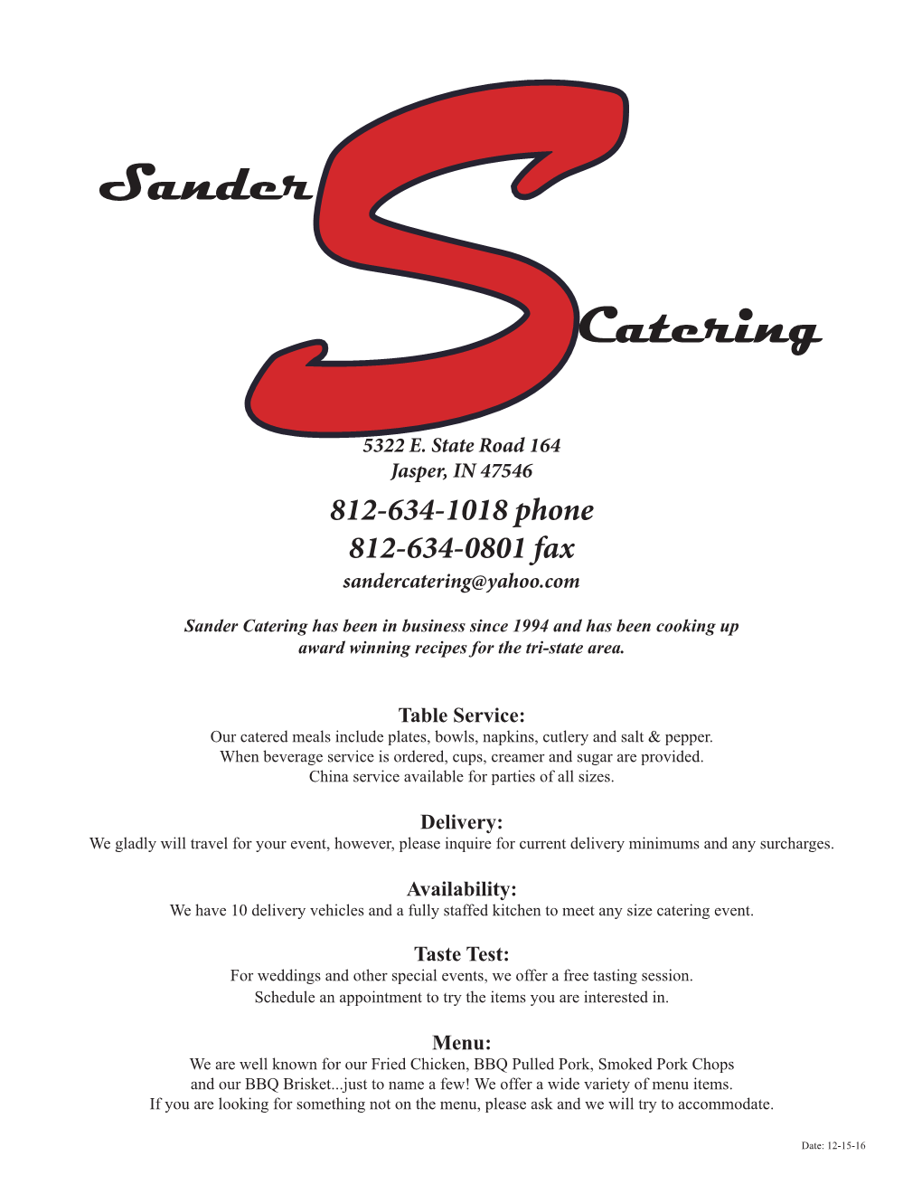 Ssander Catering