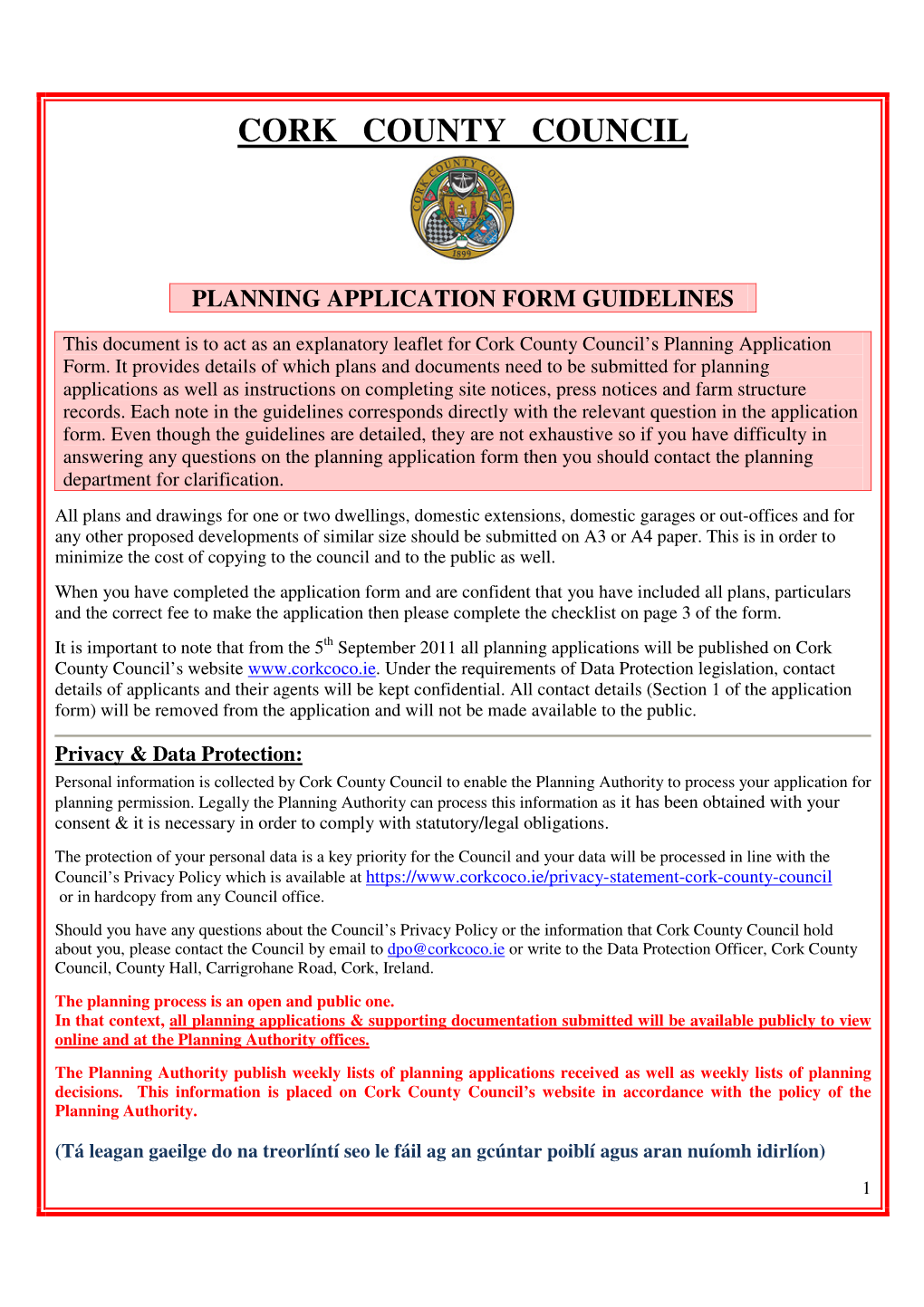 Planning Application Form Guidelines