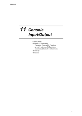 11 Console Input/Output