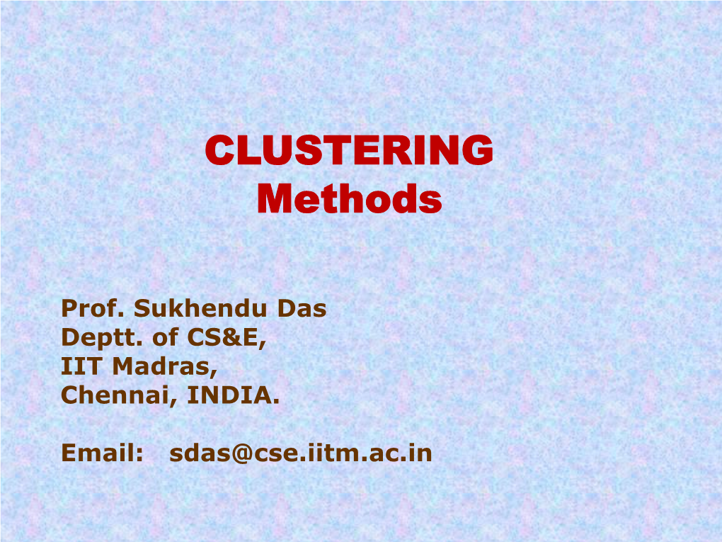 Hierarchical Clustering Hierarchical Clustering