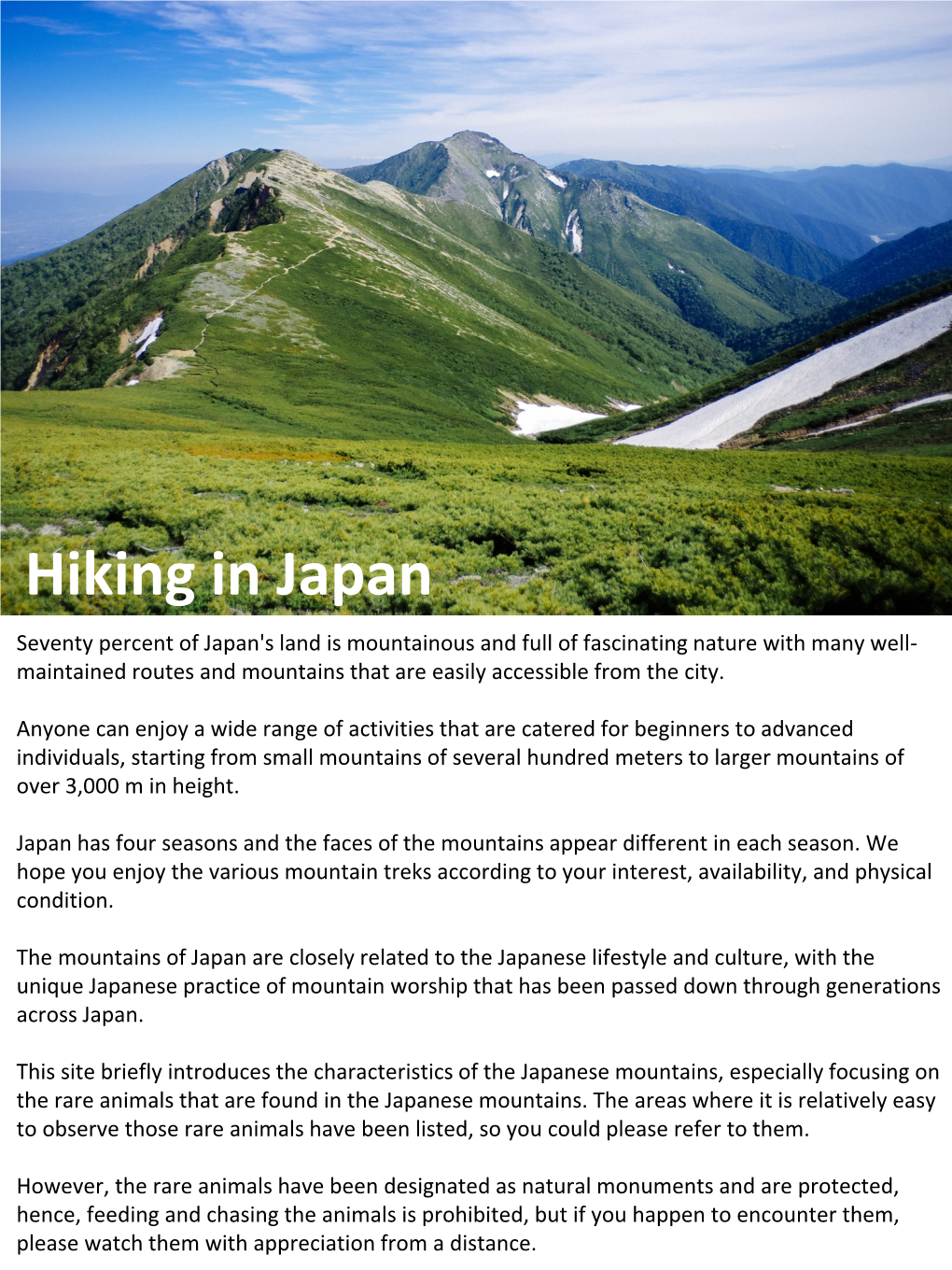 Hiking in Japan