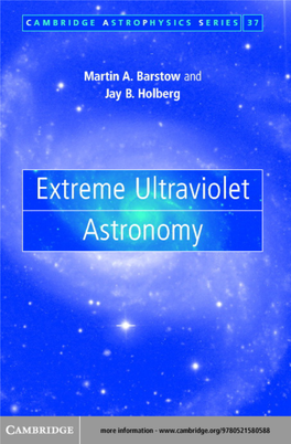 Extreme Ultraviolet Astronomy (Cambridge Astrophysics Series