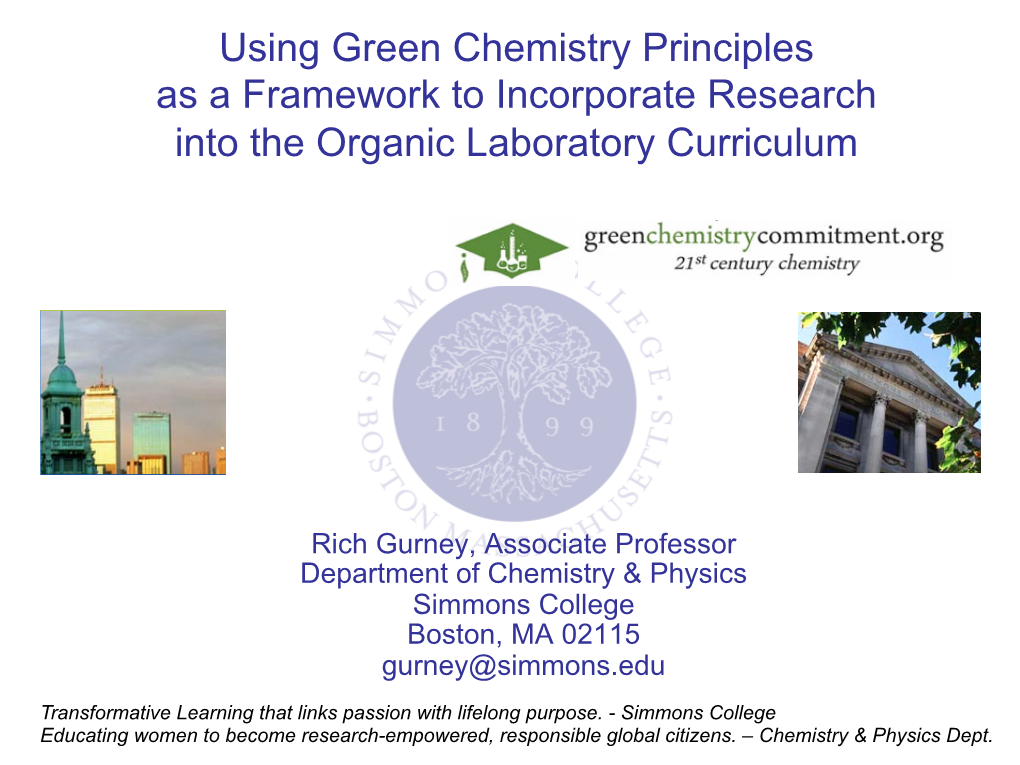 green chemistry research topics for undergraduates