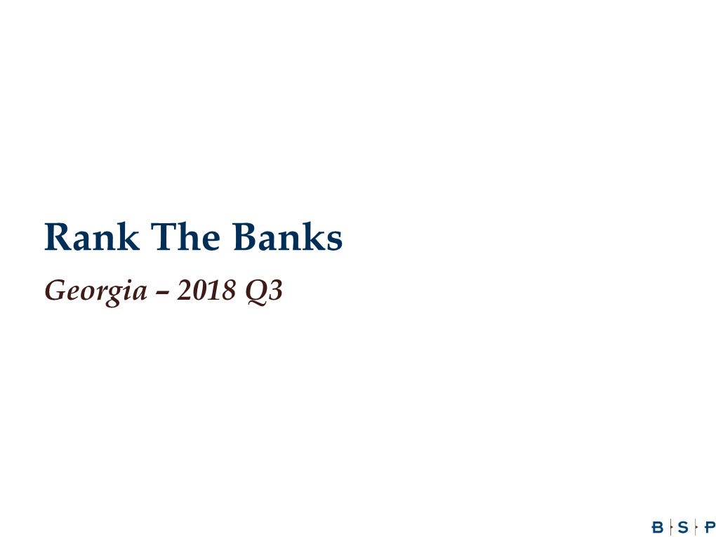 Rank the Banks Georgia – 2018 Q3 Disclosure Statement