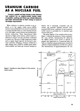 Uranium Carbide As a Nuclear Fuel