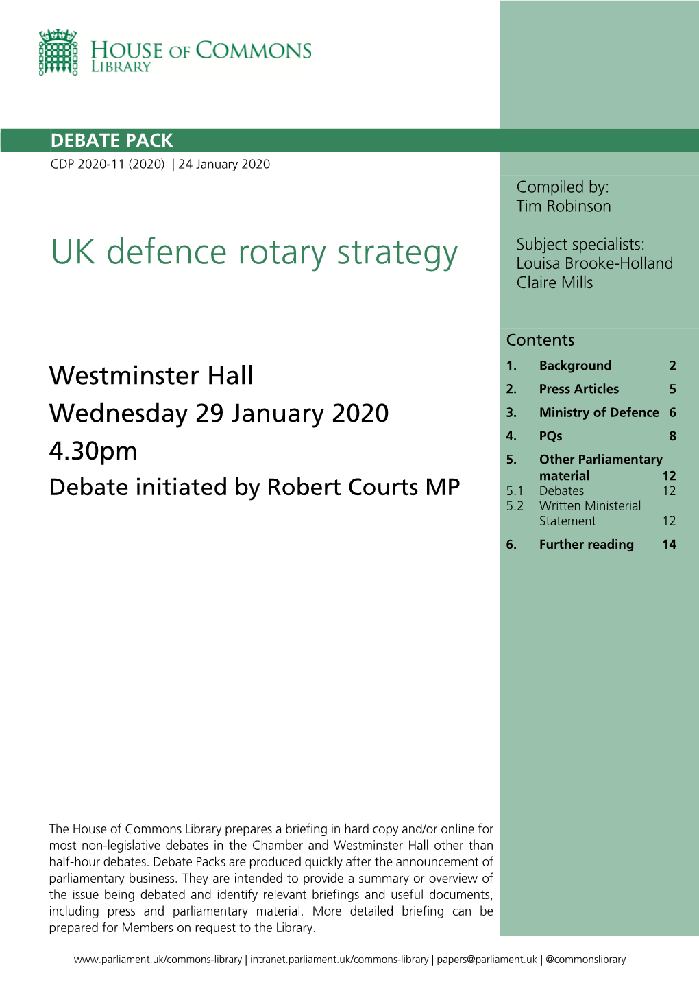 UK Defence Rotary Strategy Louisa Brooke-Holland Claire Mills