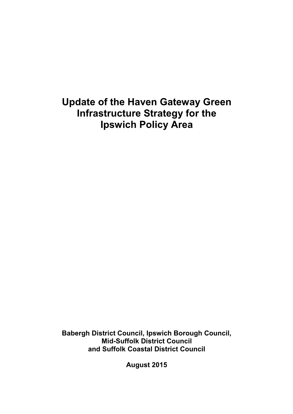 Haven Gateway Green Infrastructure Strategy for the Ipswich Policy Area