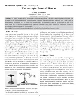 Thermocouple: Facts and Theories