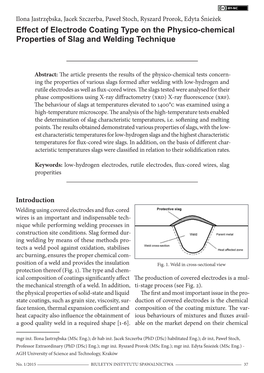 Effect of Electrode Coating Type on the Physico-Chemical Properties of Slag and Welding Technique