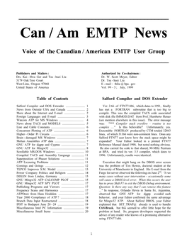 Can / Am EMTP News