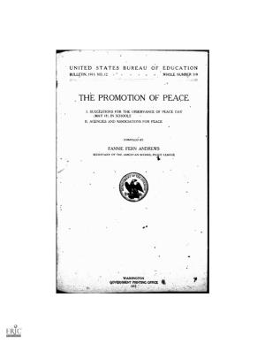 The Promotion of Peace