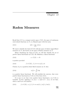Radon Measures