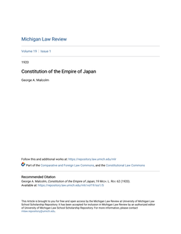 Constitution of the Empire of Japan