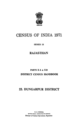 District Census Handbook, 22-Dungarpur, Part X a & X B