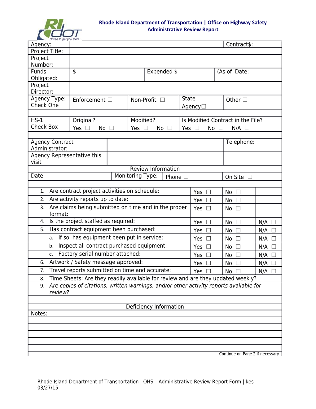 Administrative Review Report