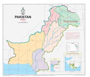 Download PDF Copy of Political Map of Pakistan 2020