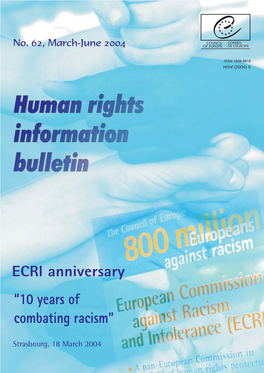 ECRI Anniversary “10 Years of Combating Racism”