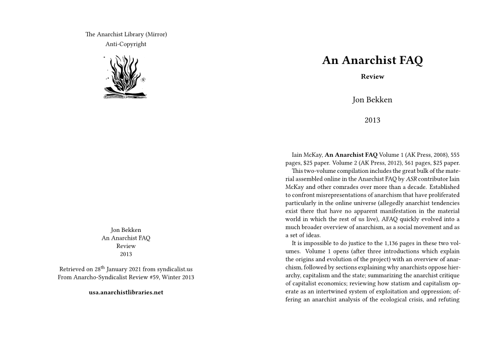 Anarchist Library (Mirror) Anti-Copyright an Anarchist FAQ Review