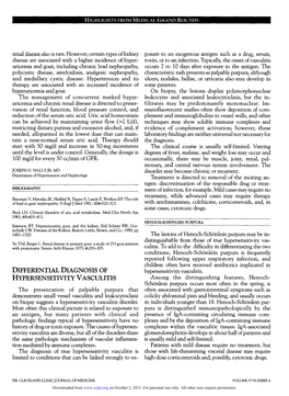 DIFFERENTIAL DIAGNOSIS of Hypersensitivity Vasculitis