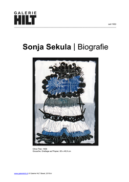 Sonja Sekula | Biografie