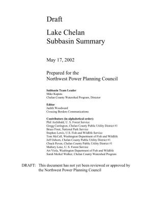 Draft Lake Chelan Subbasin Summary