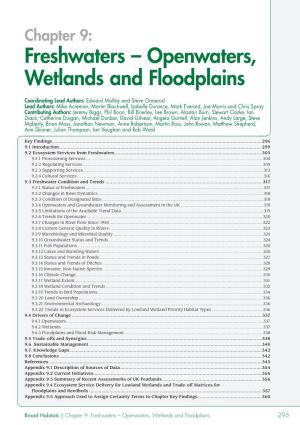 Freshwaters – Openwaters, Wetlands and Floodplains