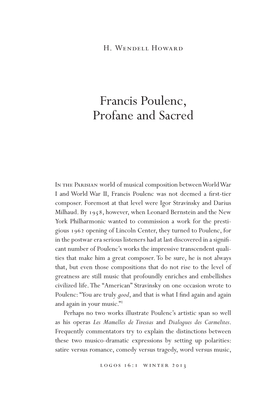 Francis Poulenc, Profane and Sacred