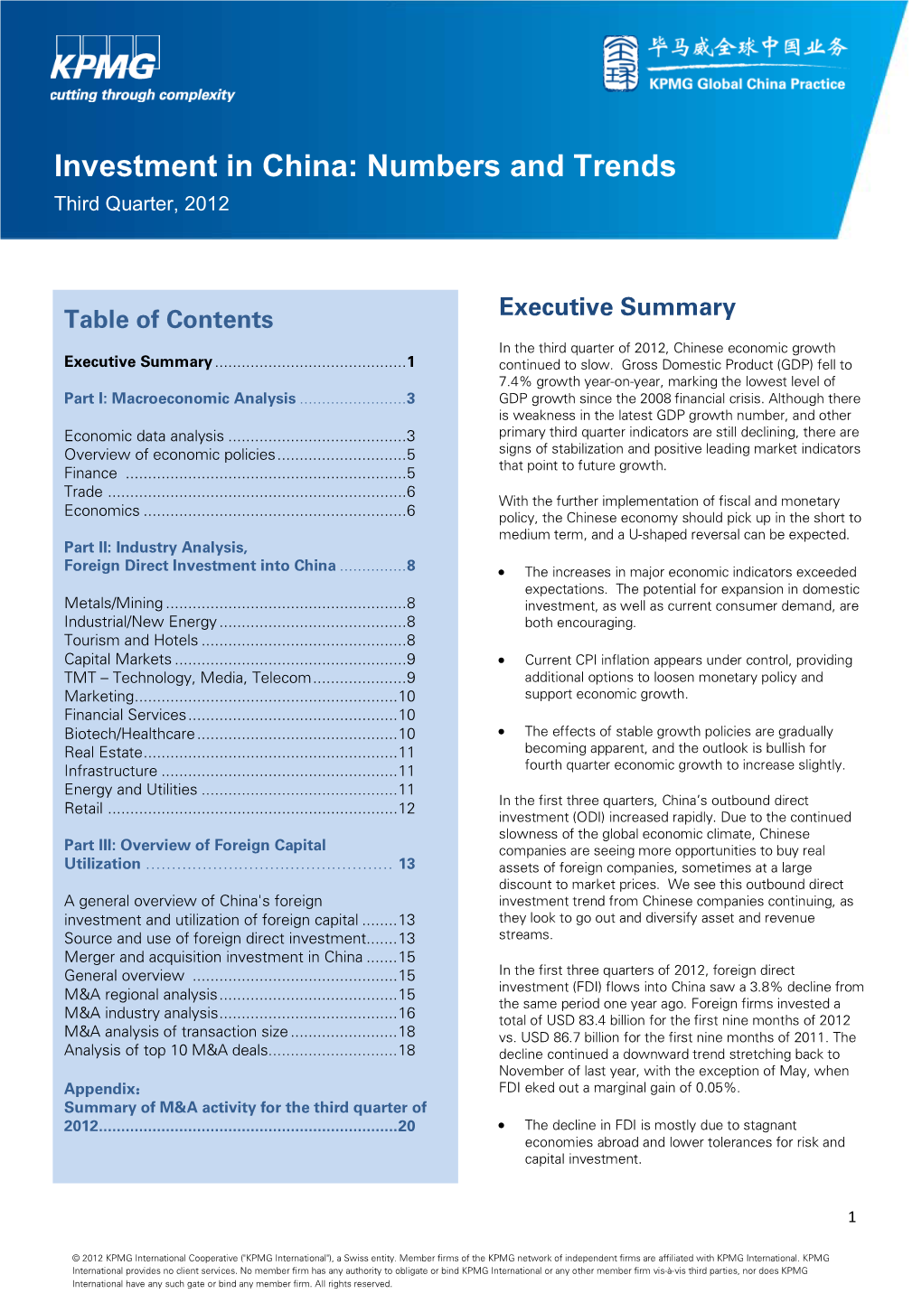 Investment in China: Numbers and Trends