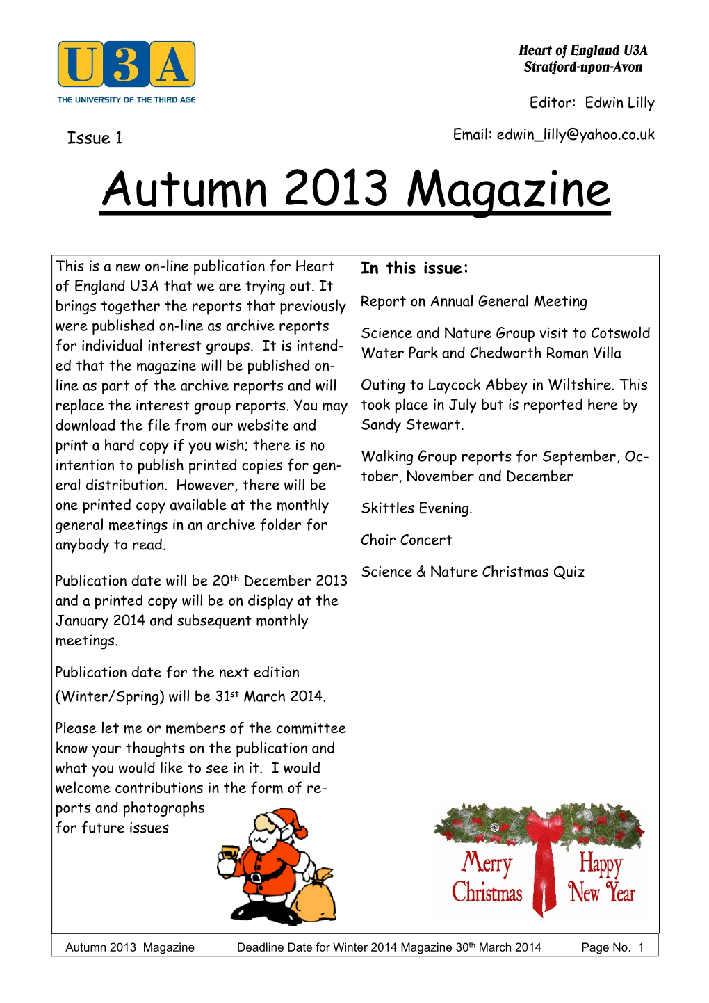 Autumn 2013 Magazine