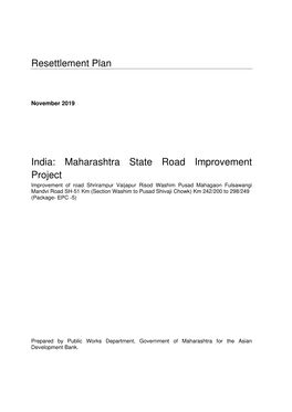 Resettlement Plan India: Maharashtra State Road Improvement Project