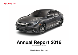 Annual Report 2016 Year Ended March 31, 2016
