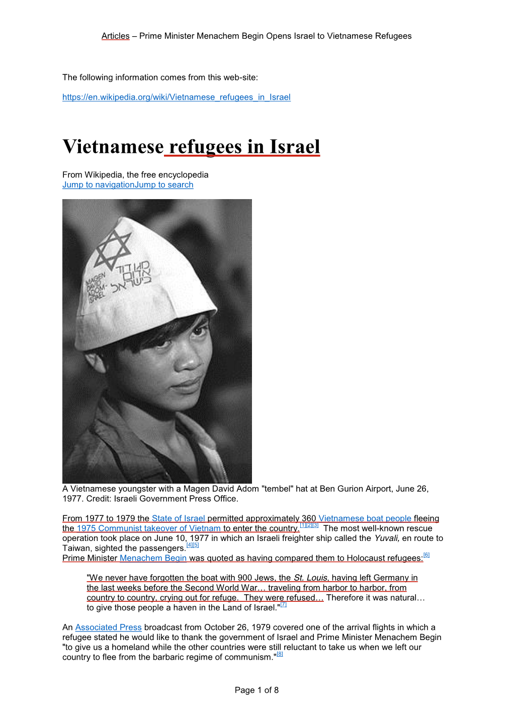 Vietnamese Refugees in Israel