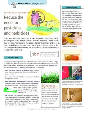 Reduce the Need for Pesticides and Herbicides