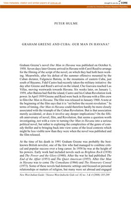 Graham Greene and Cuba: Our Man in Havana?