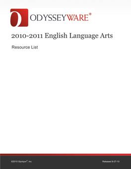 2010-2011 English Language Arts