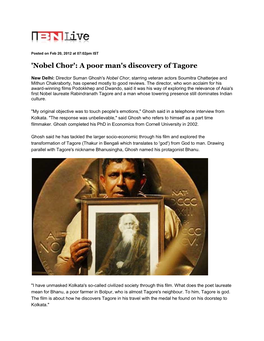 'Nobel Chor': a Poor Man's Discovery of Tagore