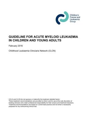 Guideline for Acute Myeloid Leukaemia in Children and Young Adults