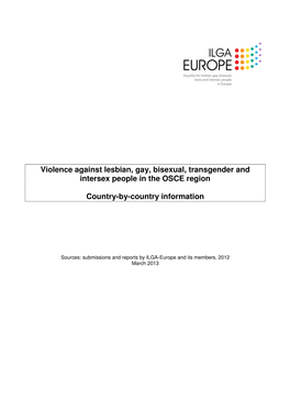 Violence Against Lesbian, Gay, Bisexual, Transgender and Intersex People in the OSCE Region