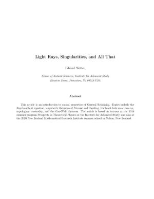 Light Rays, Singularities, and All That