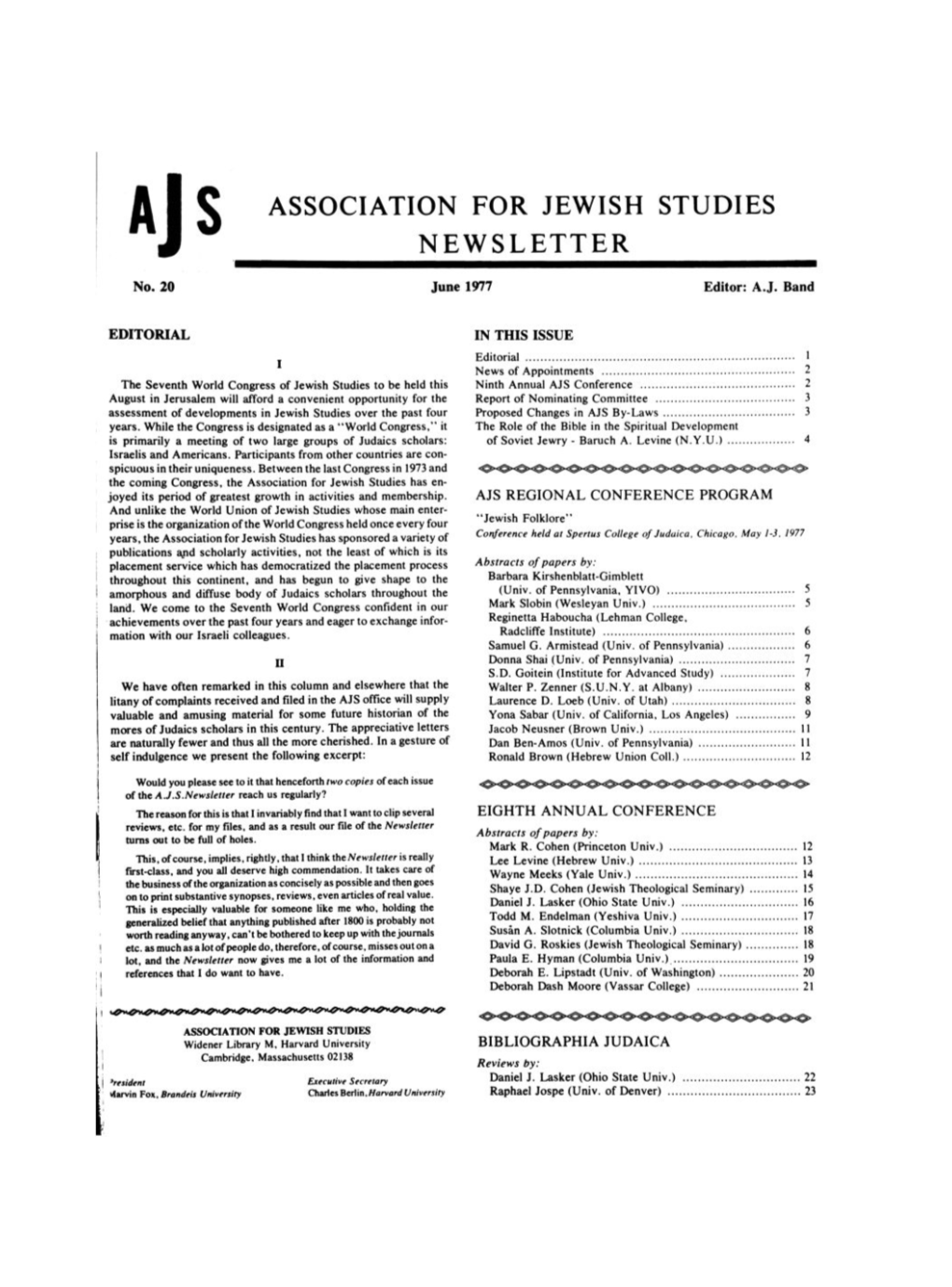 A I S Association for Jewish Studies J Newsletter