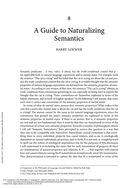 A Guide to Naturalizing Semantics