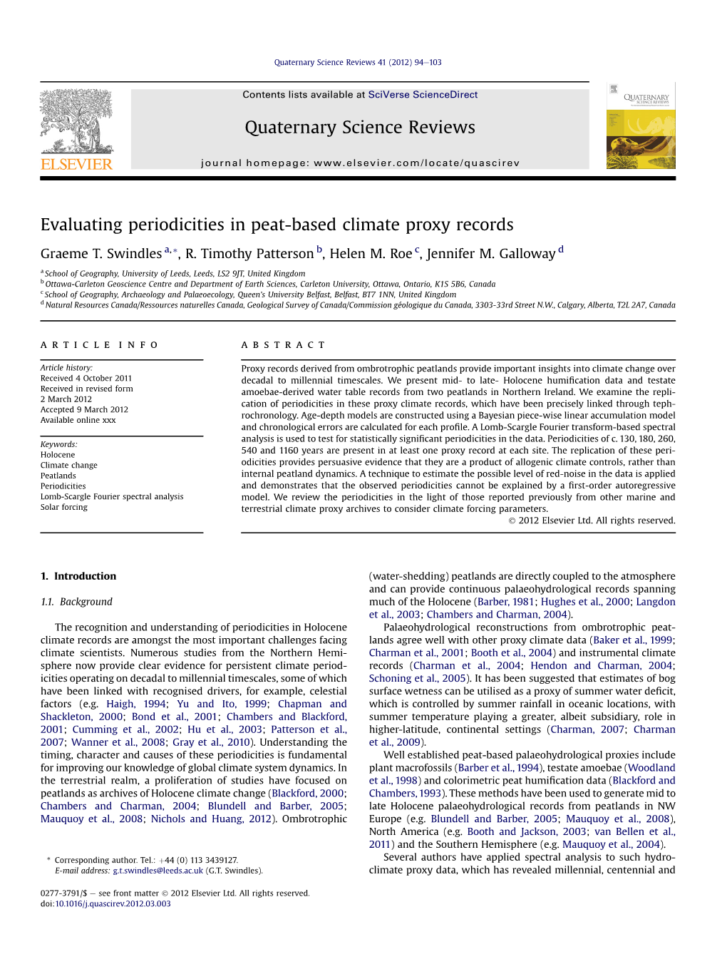 Evaluating Periodicities in Peat-Based Climate Proxy Records