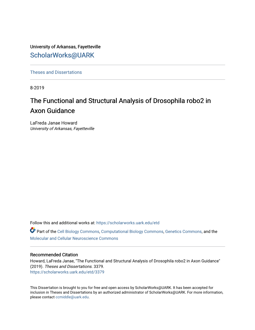 The Functional and Structural Analysis of Drosophila Robo2 in Axon Guidance