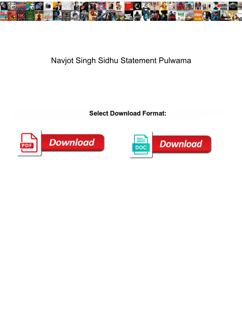 Navjot Singh Sidhu Statement Pulwama