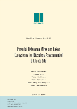 Potential Reference Mires and Lakes Ecosystems for Biosphere Assessment of Olkiluoto Site