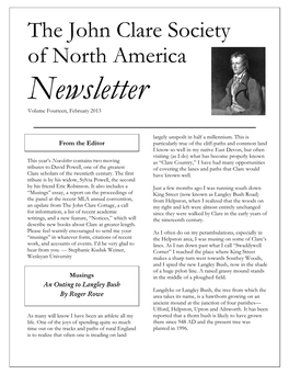 Newsletter Volume Fourteen, February 2013