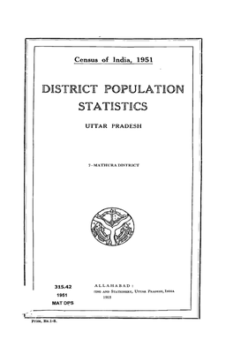 District Population Statistics, 7-Mathura, Uttar Pradesh